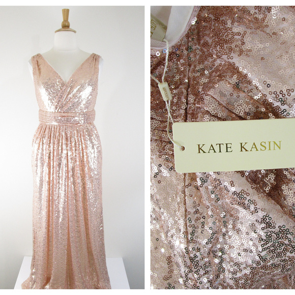 kate kasin rose gold dress